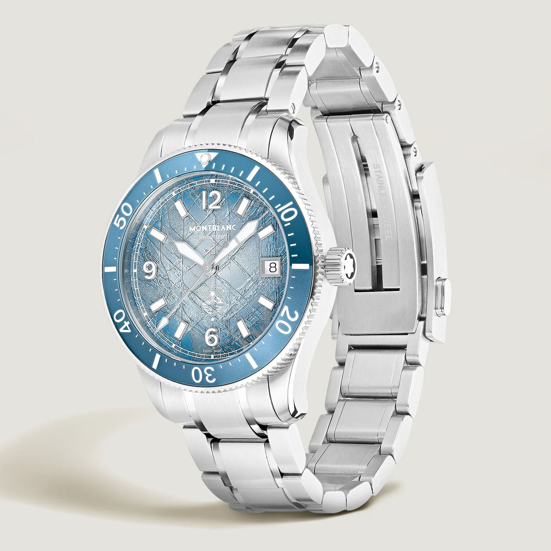 Montblanc ur Iced Sea Automatic Date 0 Oxygen 38mm blå automatisk stål 134022