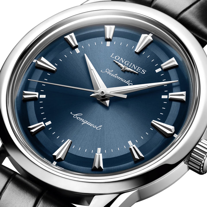 Longines Conquest Heritage 38 mm blaue Automatikuhr aus Stahl L1.649.4.92.2,