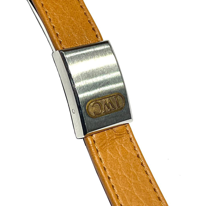 Curea din piele IWC completă cu cataramă deployant și atașamente din oțel pentru IWC Ingenieur medium IWAC Ingenieur M