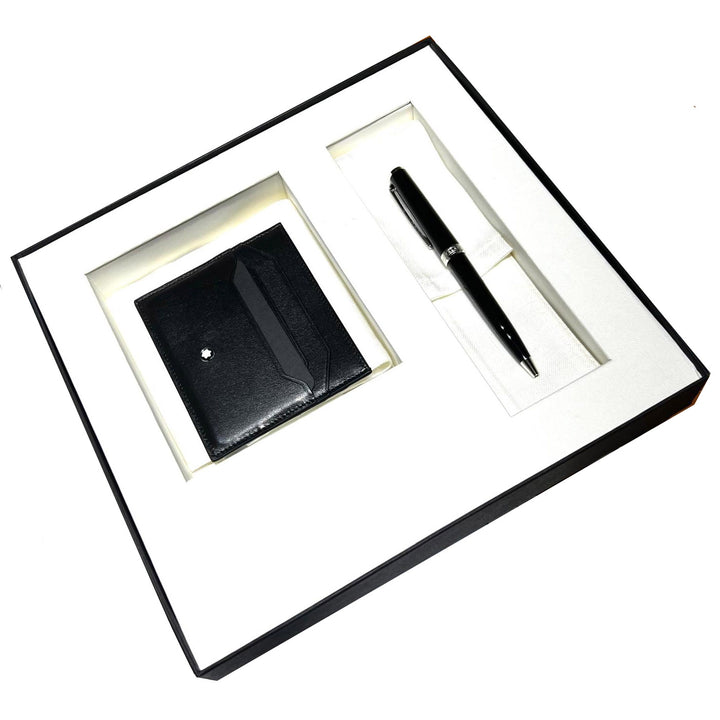 Zestaw Montblanc Pix Ball i uchwyt na karty kredytowe 6 cm3 Meisterstuck czarny 137793