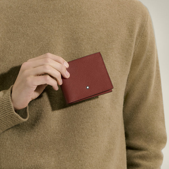 Montblanc wallet 6 pockets sartorial leather red oak 223011