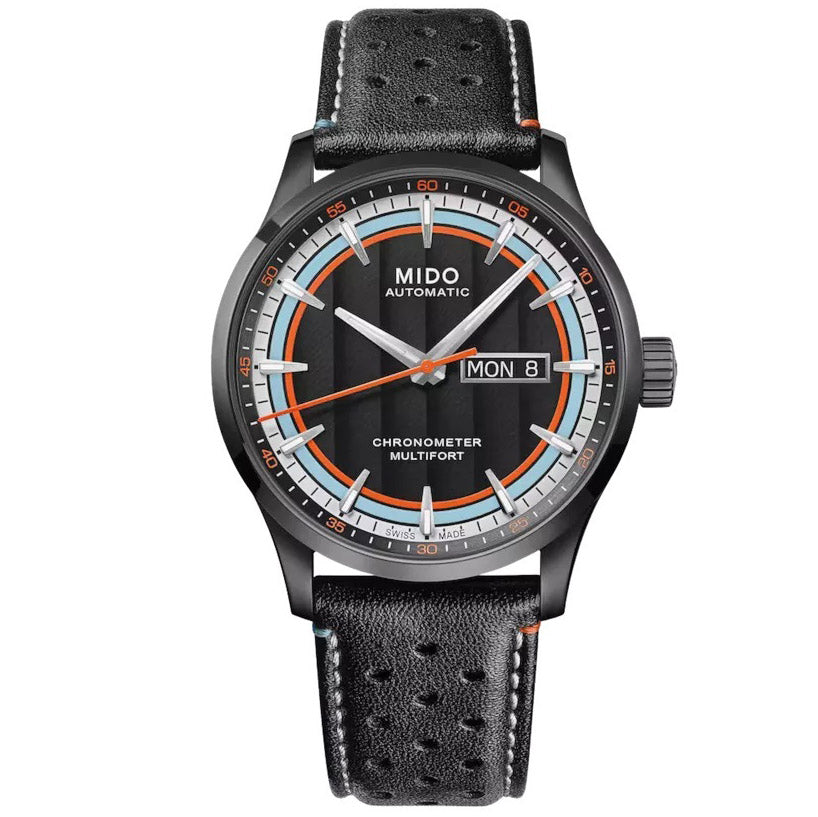 Mido hodinky Multifort Chronometer 1 Racer 42mm černá automatická ocel černá PVD úprava M038.431.36.051.00