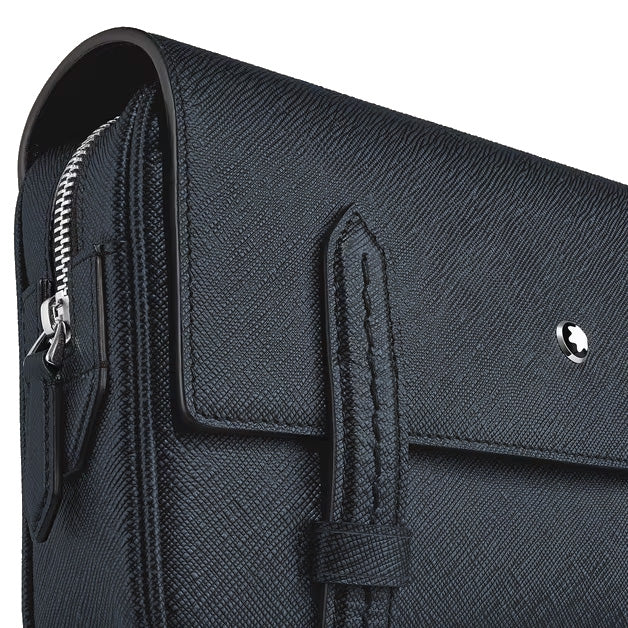 Montblanc borsa a tracolla pelle Sartorial tweed blu 220423