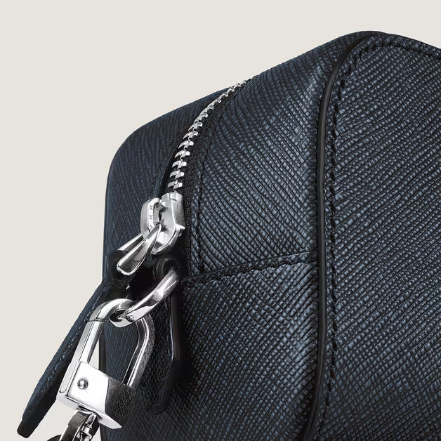 Montblanc liten necessär Sartorial blått tweedläder 221696