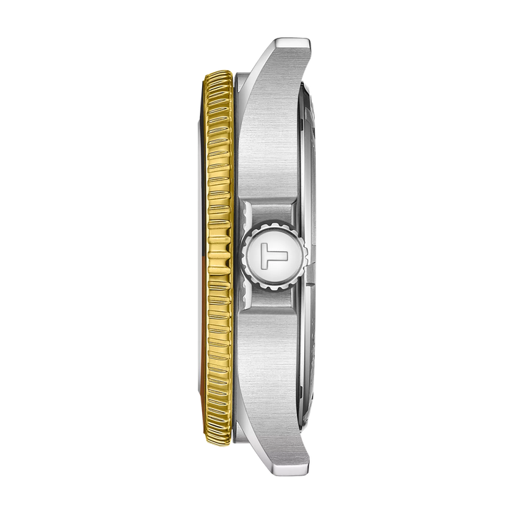 Tissot ur Seastar 1000 GMT 40mm sort kvartsstål PVD gul guld finish T120.852.22.051.00