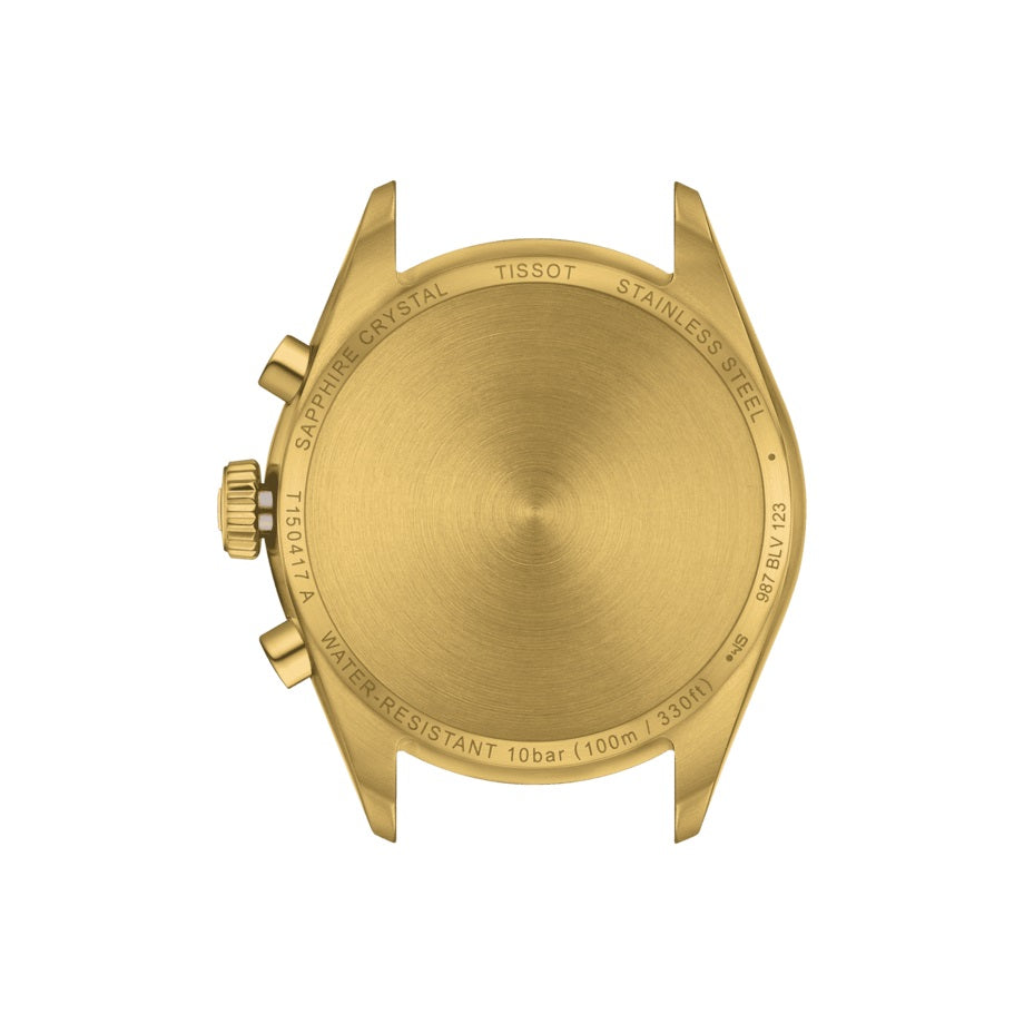 Tissot ur PR 100 Chronograph 40 mm sølv kvartsstål PVD gul guld finish T150.417.33.031.00