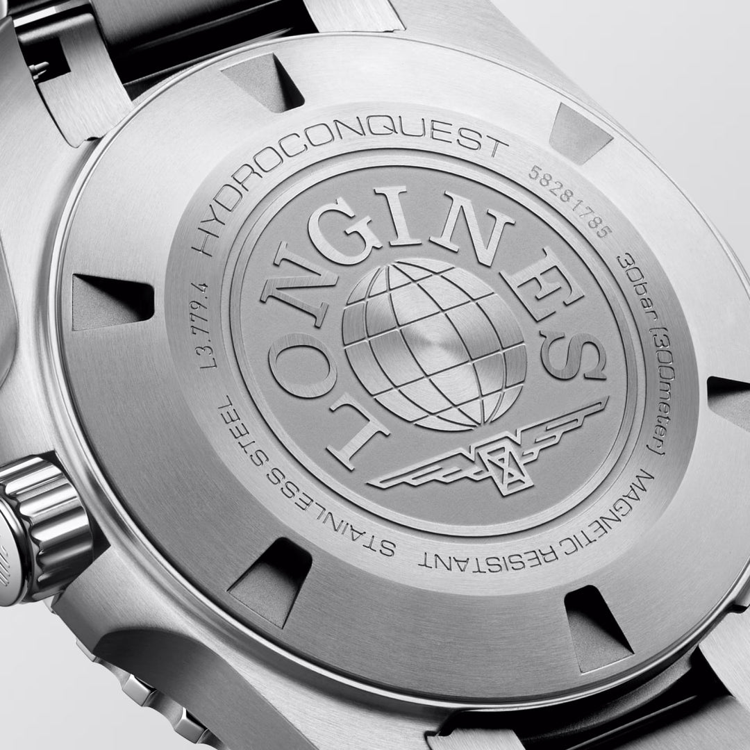 Longines Hydroconquest 39mm musta automaattinen teräskello L3.779.4.56.6