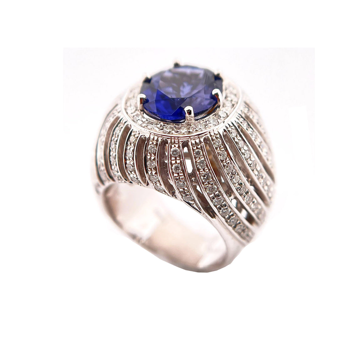 Bague Recarlo en or 18 carats avec diamants iolite 0015AG