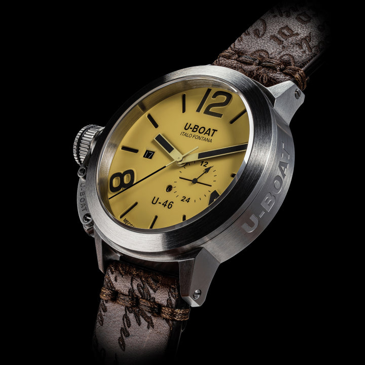 Relógio U-BOAT Classic U-46 46mm bege automático aço 4647