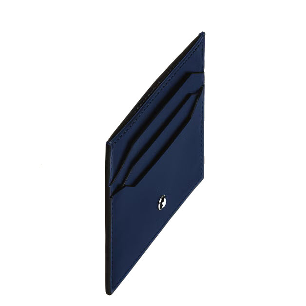 Porta-cartões Montblanc com 6 bolsos em couro Meisterstück azul 221664