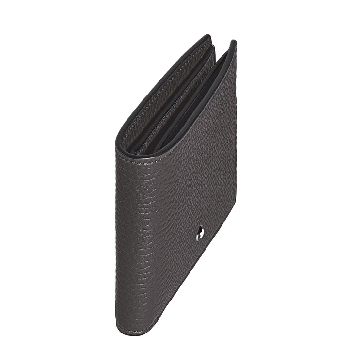 Montblanc 6-ficka plånbok i läder smidd järn 223013