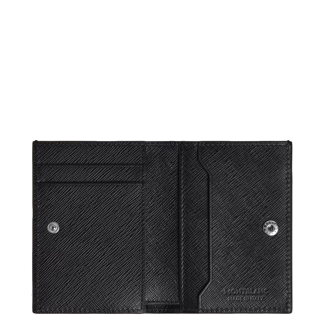 Mini carteira Montblanc 4 bolsos Sartorial couro tweed azul 220382