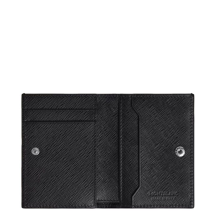 Mini carteira Montblanc 4 bolsos Sartorial couro tweed azul 220382