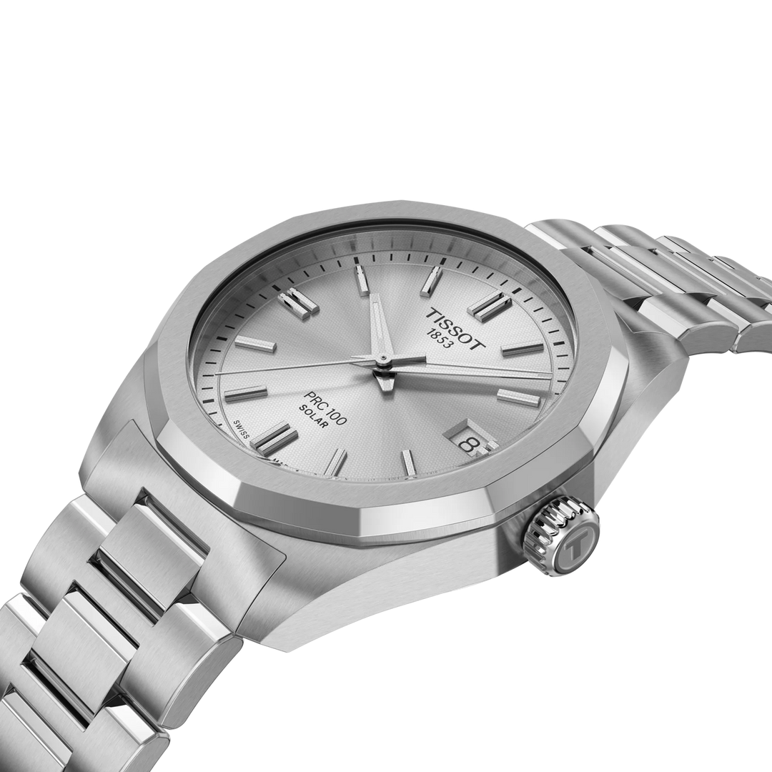 Tissot PRC 100 Solar 39mm sølvkvartsstål T151.822.11.031.00