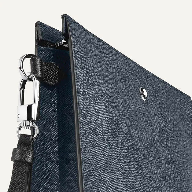 Montblanc blå tweed sartorial clutch taske 220428