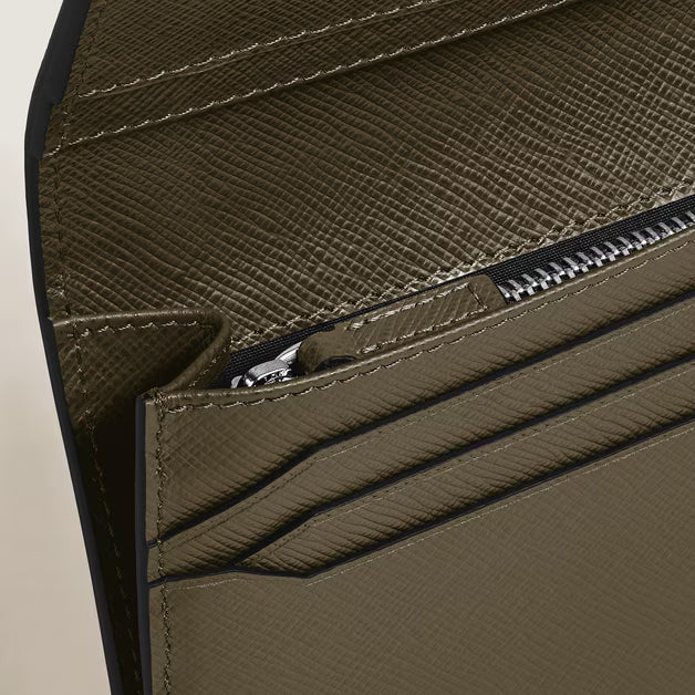 Montblanc lang pung 14 lommer Sartorial læder khaki 221364