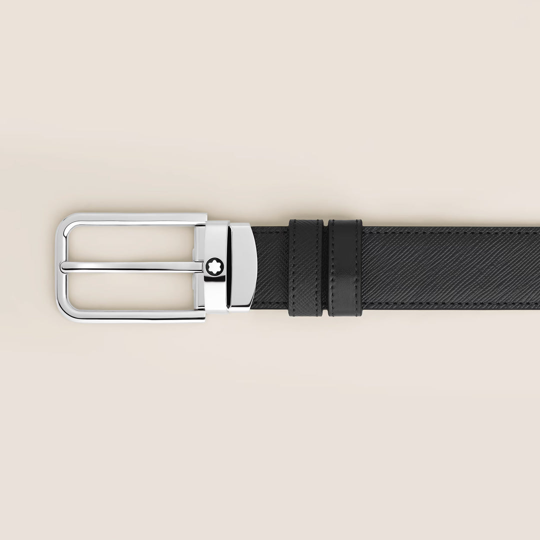 Cinturón reversible Montblanc 30 mm Hebilla rectangular de piel Sartorial 223409
