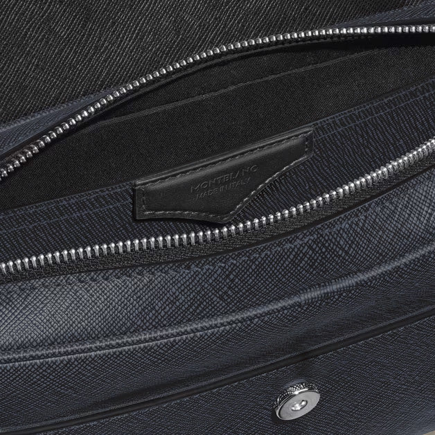 Montblanc borsa a tracolla pelle Sartorial tweed blu 220423