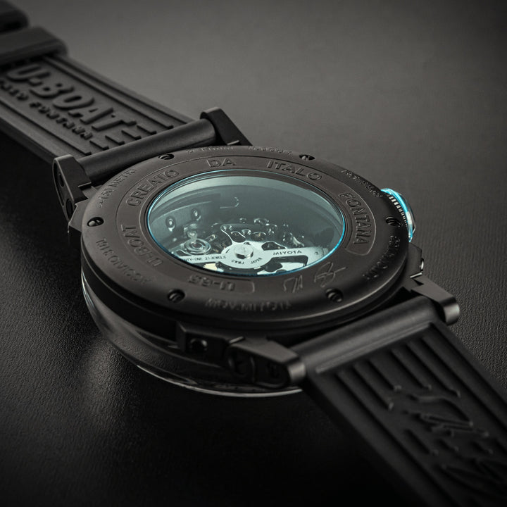 U-BOAT ur U-65 44mm turkis automatisk stål sort PVD finish 3348