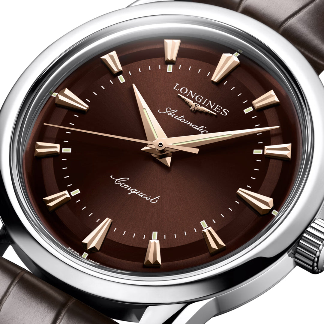 Longines Heritage 38 mm Automatikuhr aus braunem Stahl L1.649.4.62.2