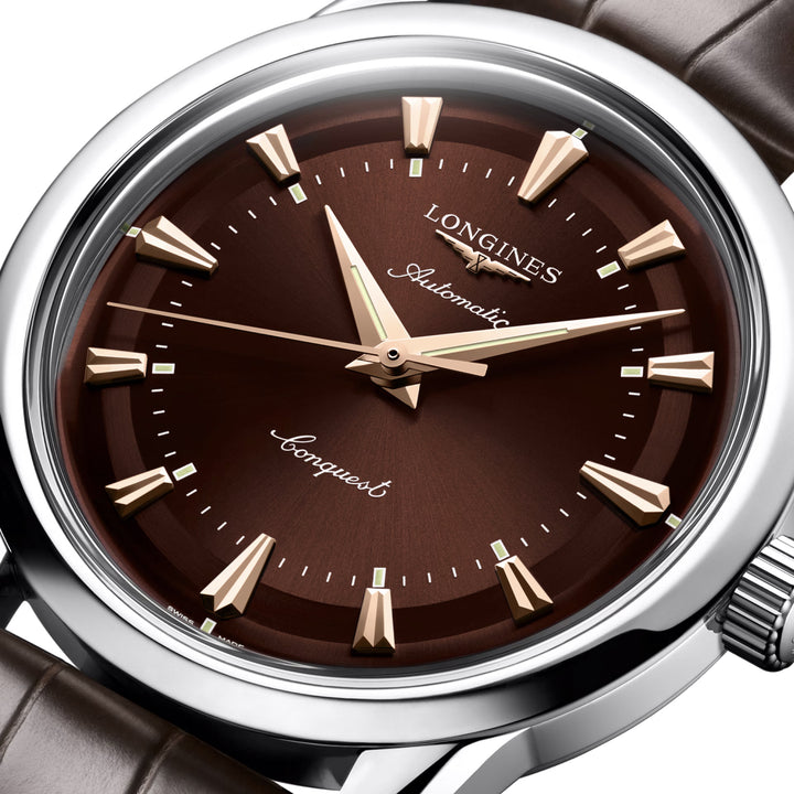 Longines Heritage 38 mm Automatikuhr aus braunem Stahl L1.649.4.62.2