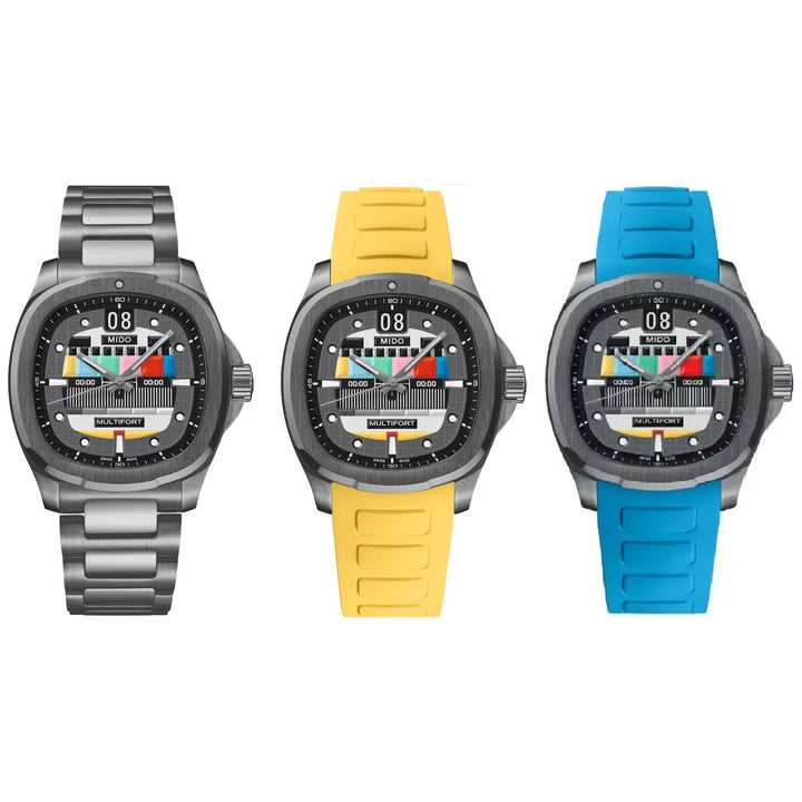 Relógio Mido Multifort TV Big Date S01E02 40mm automático cinza aço antracite PVD acabamento M049.526.33.081.01