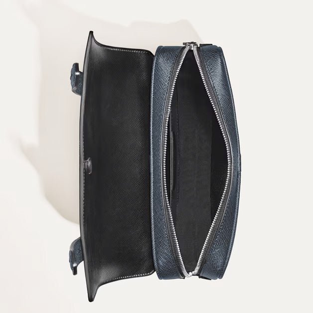 Montblanc borsa a tracolla pelle Sartorial tweed blu 220423