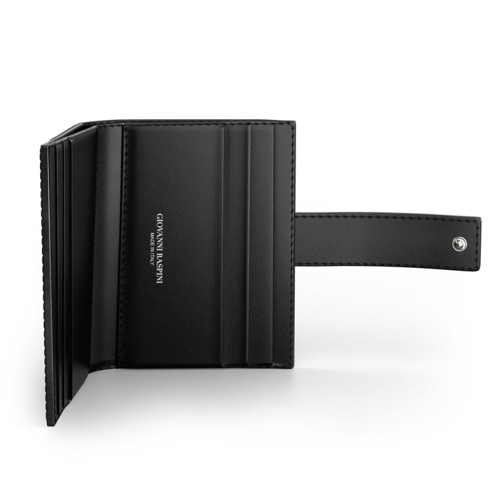 Giovanni Raspini portafoglio portacarte pelle croco nera argento 925 L0025