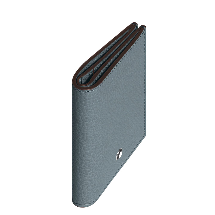 Montblanc mini plånbok 4 fickor isblått narvigt läder 222997