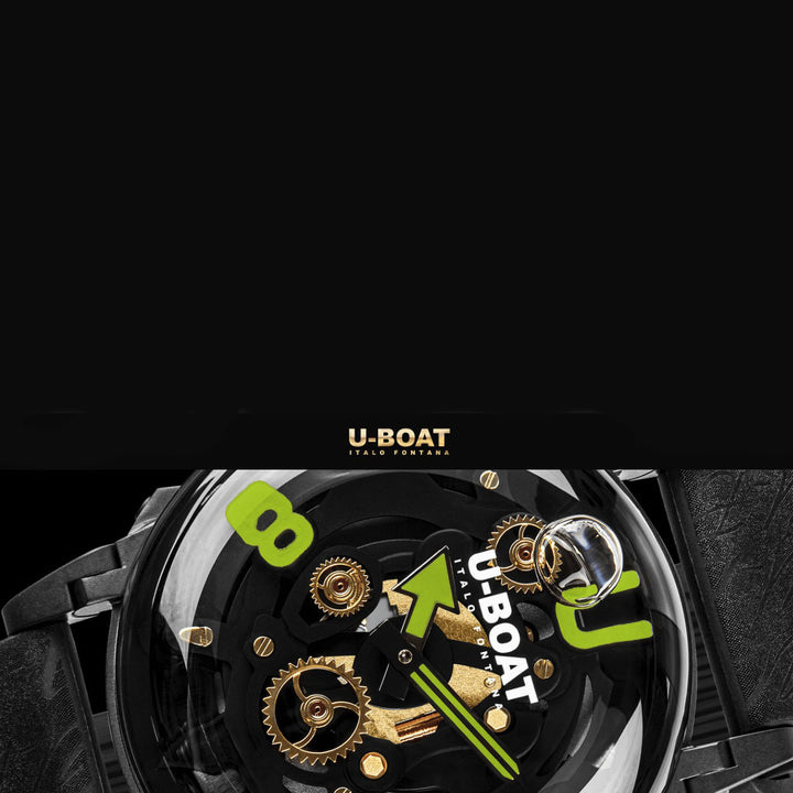 U-BOAT klocka U-65 Grön 44mm grönt kvartsstål svart PVD-finish 3351