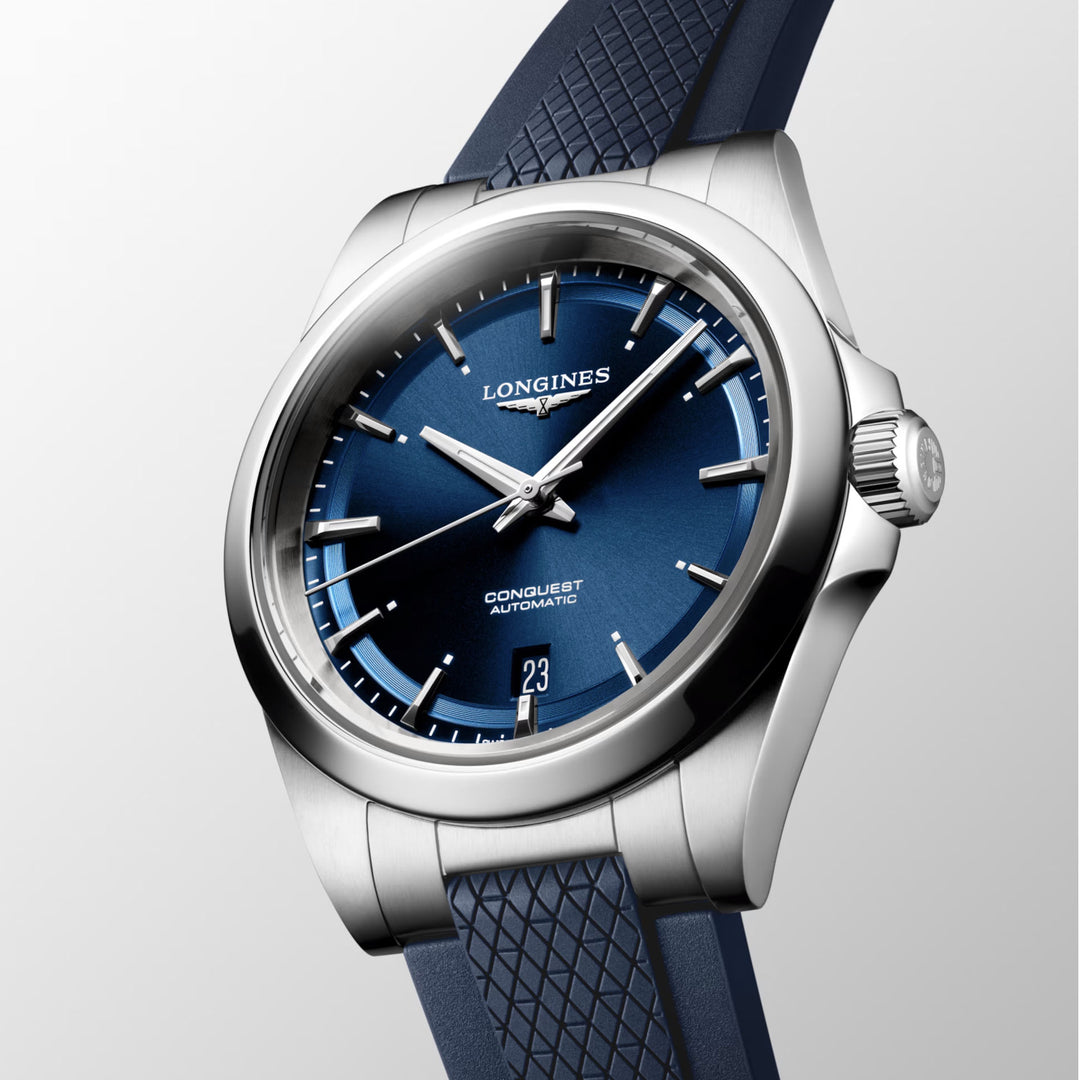 Longines orologio Conquest 38mm blu automatico acciaio L3.720.4.92.9