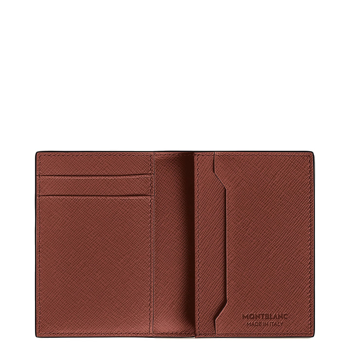 Montblanc card holder 4 pockets Sartorial leather red oak 223045
