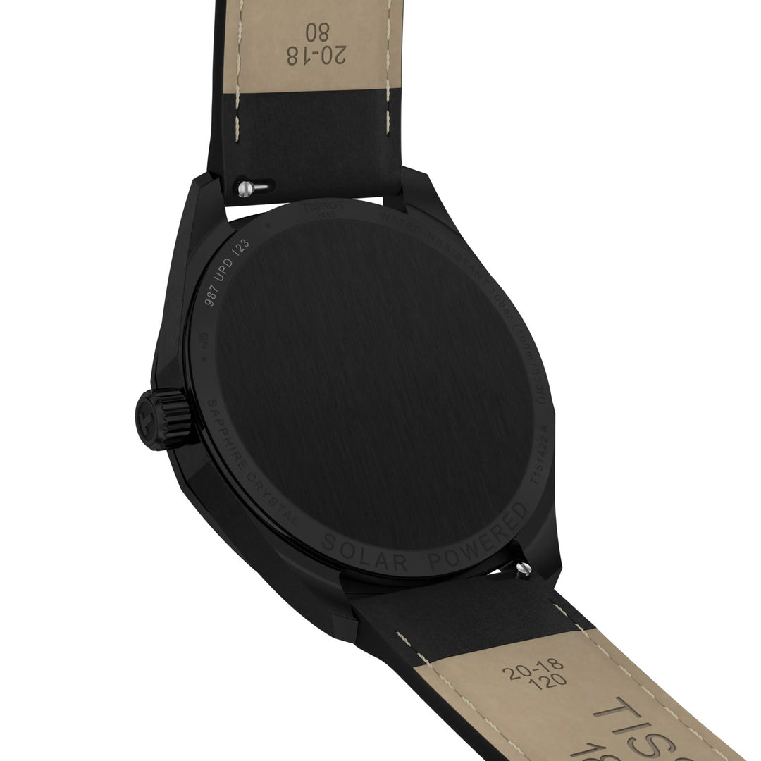 Tissot PRC 100 Solar 39mm černá křemenná ocel černá povrchová úprava PVD T151.422.36.051.00