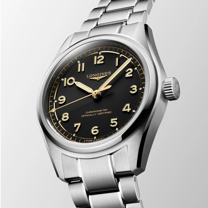 Longines Spirit Pilot 39mm μαύρο αυτόματο ρολόι L3.809.4.53.6