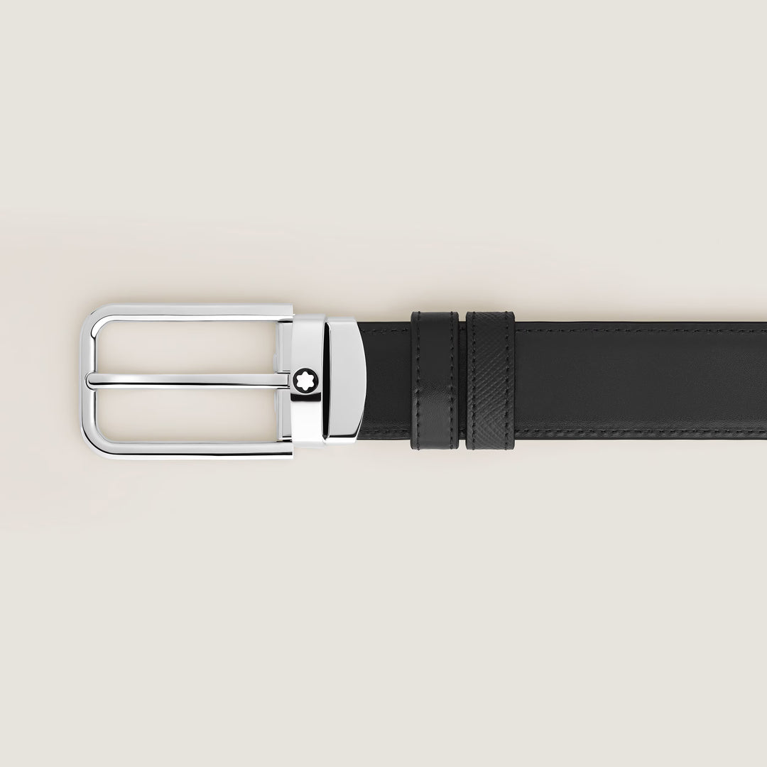 Cinturón reversible Montblanc 30 mm Hebilla rectangular de piel Sartorial 223409
