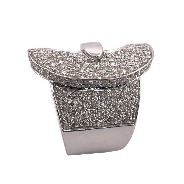 Capodagli 18kt vitguld diamantspänne ring 0024AG