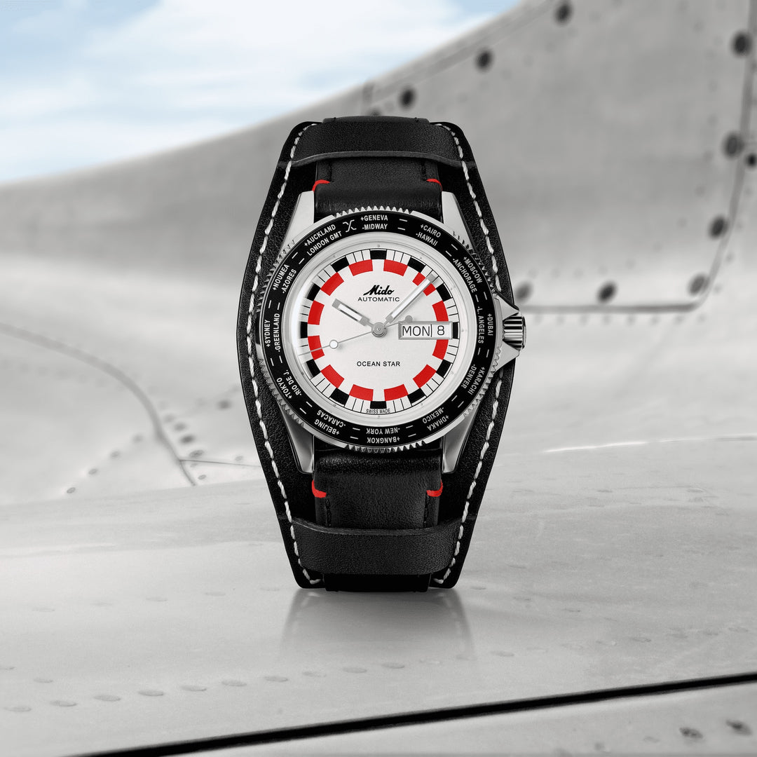 Mido ur Ocean Star Worldtimer 40mm sølv automatisk stål M026.830.16.030.00