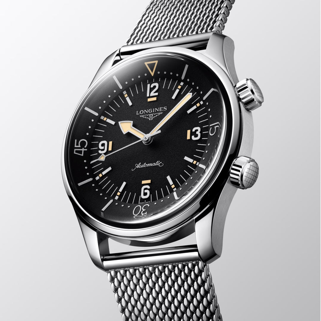Reloj Longines Legend Diver 59 42mm negro automático acero L3.795.4.59.9