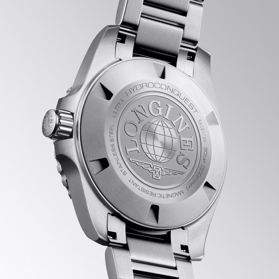 Longines Hydroconquest 39mm musta automaattinen teräskello L3.779.4.56.6