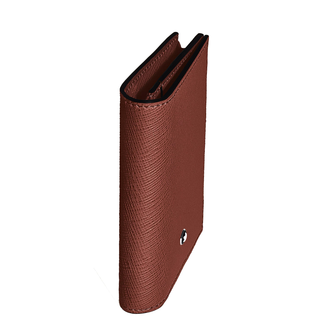 Montblanc card holder 4 pockets Sartorial leather red oak 223045