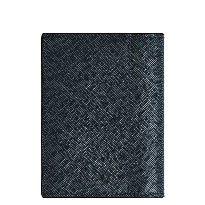 Mini carteira Montblanc 4 bolsos Sartorial couro tweed azul 220382