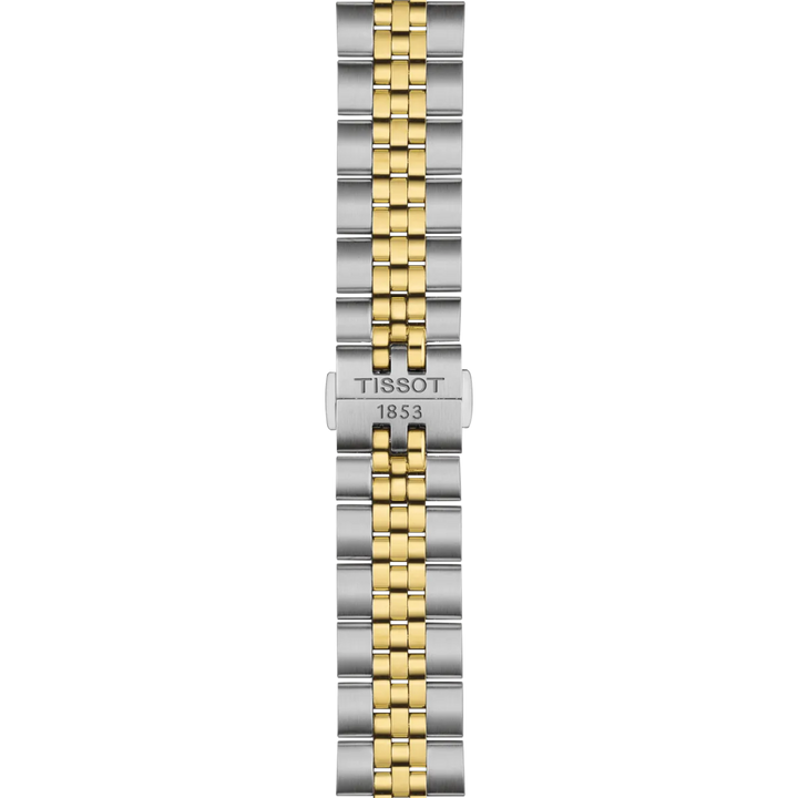 Relógio Tissot Ballade 40 mm prata quartzo aço acabamento PVD ouro amarelo T156.410.22.031.00