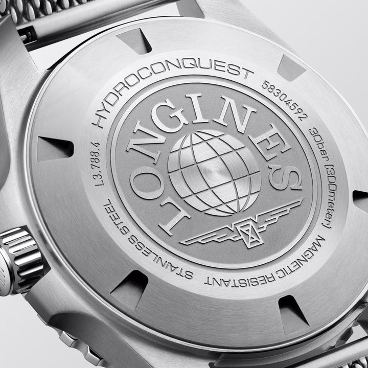 Longines Hydroconquest 42mm svart automatisk stålklocka L3.788.4.90.6
