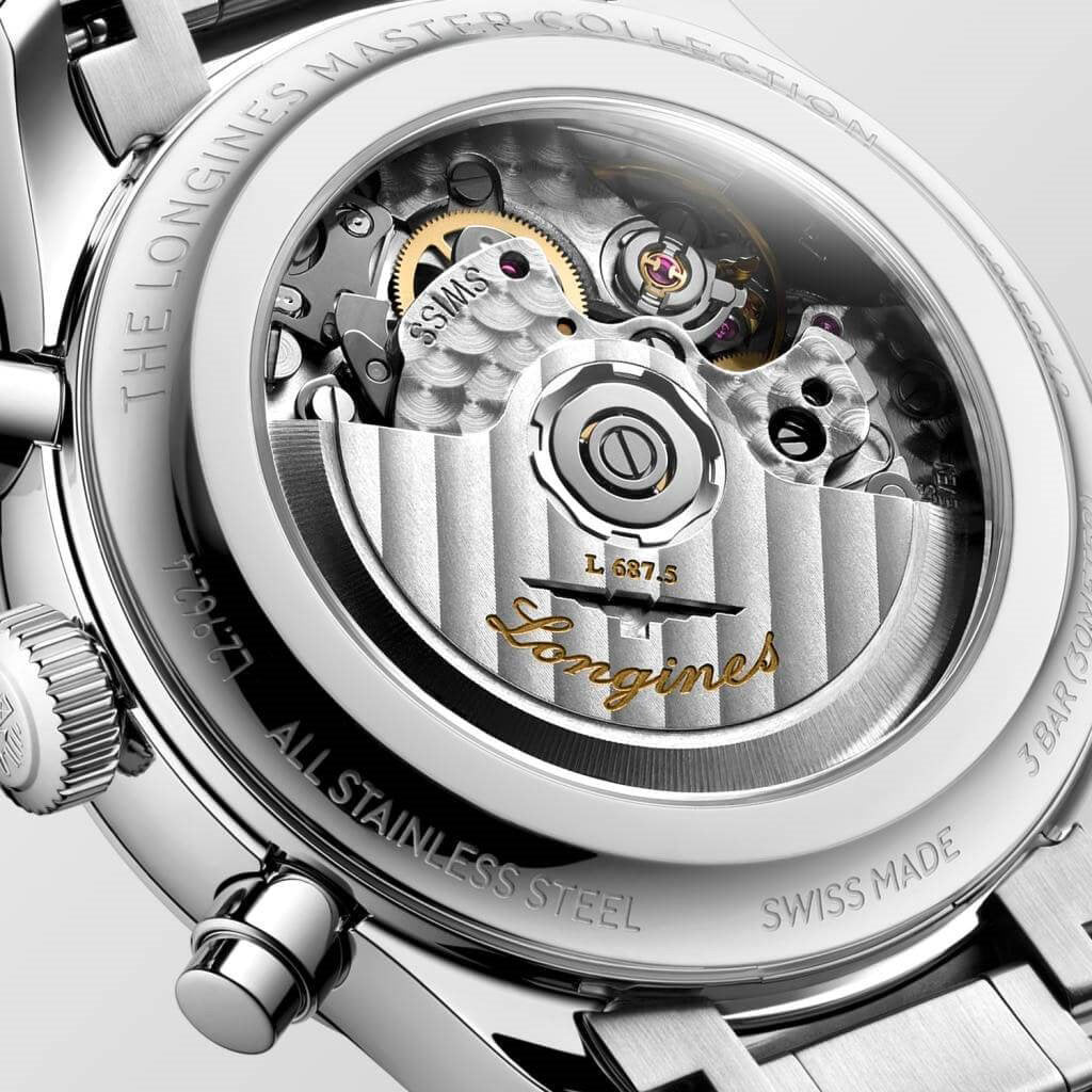 Longines hodinky Master Collection Chrono Moonphase 41mm stříbrná automatická ocel L2.962.4.73.6