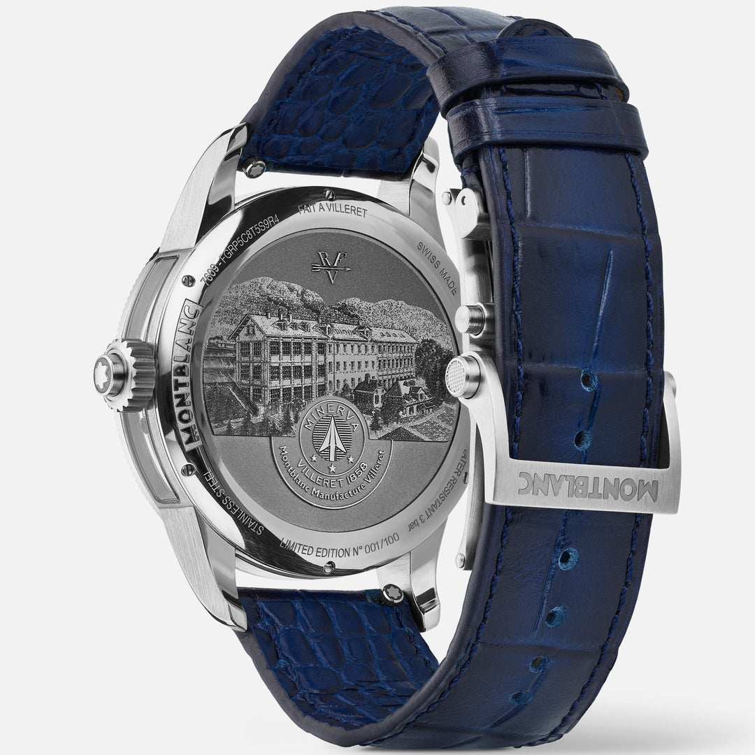 Reloj Montblanc 1858 The Unveiled Minerva Chronograph Edición limitada - 100 piezas 43 mm acero manual esquelético 133296