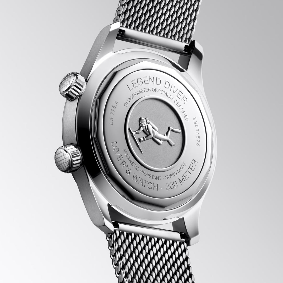 Reloj Longines Legend Diver 59 42mm negro automático acero L3.795.4.59.9