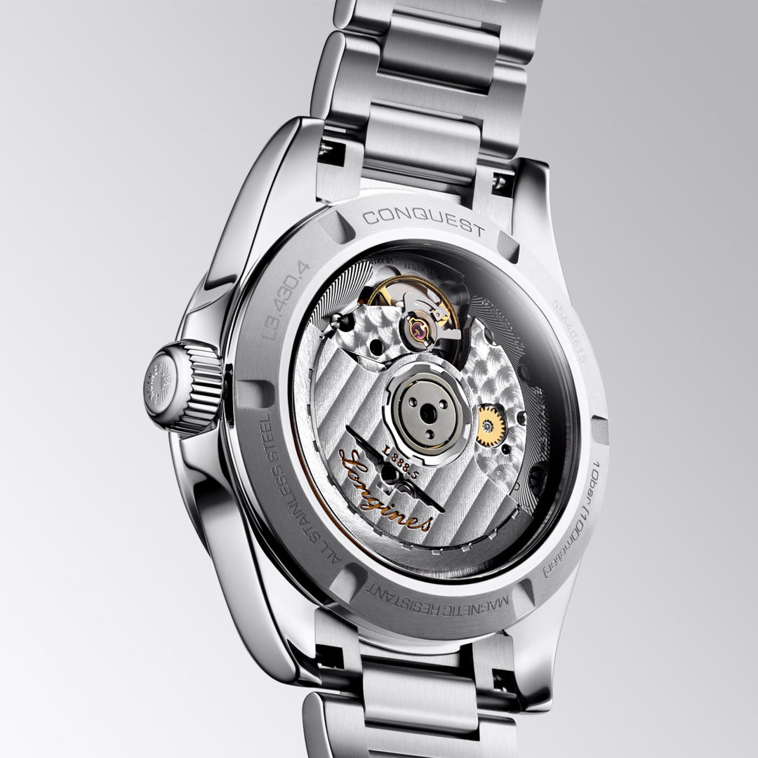 Longines Conquest 34mm grön automatisk stålklocka L3.430.4.02.6