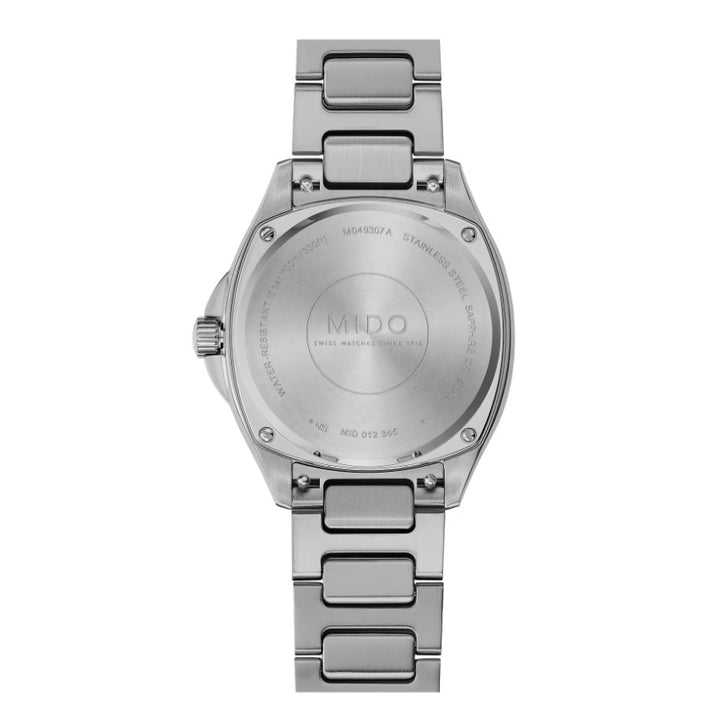 Montre Mido Multifort TV 35 34x35mm nacre bleue diamants automatique acier M049.307.11.136.00