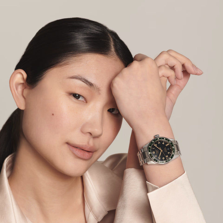 Longines orologio Spirit Zulu Time 39mm antracite automatico acciaio L3.802.4.63.6