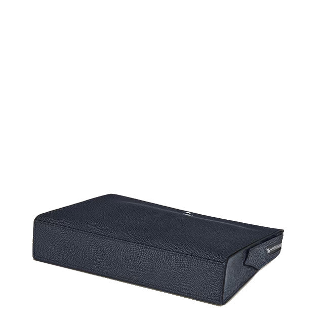 Montblanc blå tweed sartorial clutch taske 220428